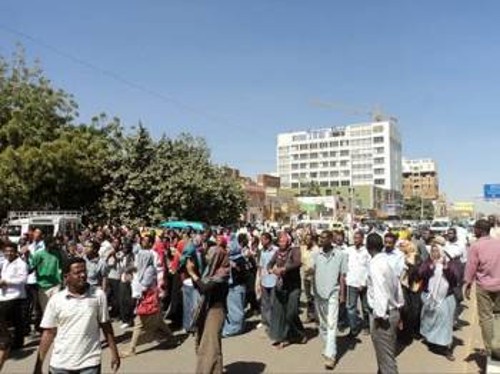 Στιγμιότυπο από τη διαδήλωση της 30ής Γενάρη στο Χαρτούμ