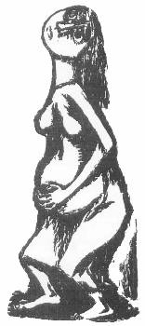 «Μάνα έγκυος», xαρακτικό της Βάσως Κατράκη