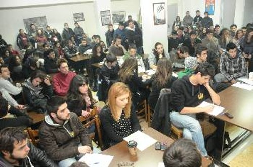 Από τη σύσκεψη φοιτητών, σπουδαστών και μαθητών στην Αθήνα