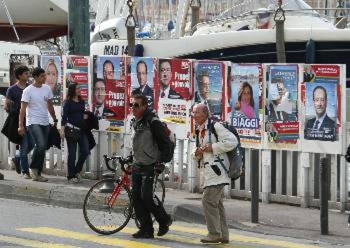 Ολοι οι διαχειριστές της καπιταλιστικής βαρβαρότητας στη Γαλλία ο ένας δίπλα στον άλλο μπροστά στις αυριανές προεδρικές εκλογές