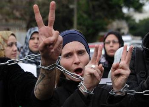 Απο τις διαμαρτυρίες στην Ραμάλα για τους Παλσιτίνιους κρατούμενους