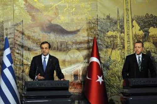 Από την συνέντευξη Τύπου των δύο πρωθυπουργών στην Τουρκία την περασμένη Δευτέρα
