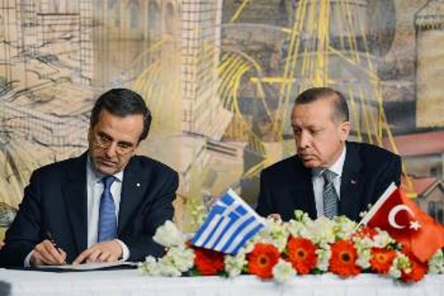 Σαμαράς και Ερντογάν υπογράφουν συμφωνίες για λογαριασμό των επιχειρηματικών ομίλων και στρώνουν βήμα βήμα το δρόμο για συνεκμετάλλευση των υδρογονανθράκων