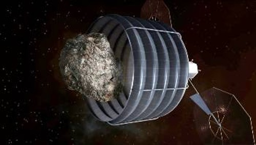 Καλλιτεχνική απεικόνιση της προτεινόμενης αποστολής της NASA για την ανάκτηση αστεροειδούς προς επιστημονική διερεύνηση