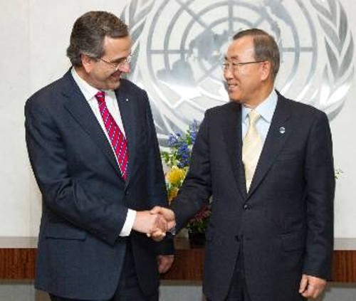 Από τη συνάντηση του Αντ. Σαμαρά με τον γγ του ΟΗΕ, την Παρασκευή στη Ν. Υόρκη
