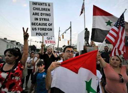 Διαδήλωση κατά της επέμβασης στη Συρία πραγματοποίησανχτες Σύροι στις ΗΠΑ