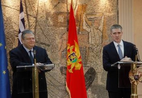 Από τη συνάντηση του Ε. Βενιζέλου στην Ποντγκόριτσα του Μαυροβουνίου με τον ομόλογό του, Igor Lukcic