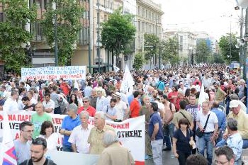 Από το συλλαλητήριο για το Ασφαλιστικό στις 19 Ιούνη, στην Αθήνα