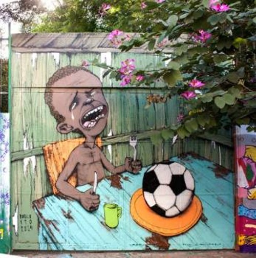 Χαρακτηριστικό γκράφιτι σε τοίχο στο Ρίο ντε Τζανέιρο