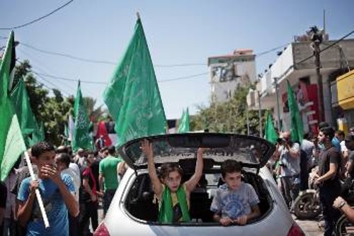 Από τη χτεσινή διαδήλωση στην πόλη της Γάζας