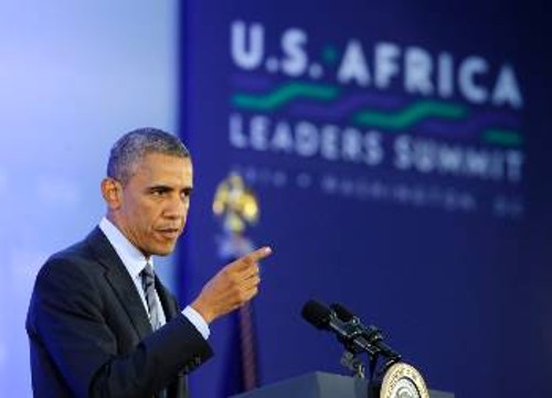Ο Πρόεδρος Ομπάμα στη διάρκεια ομιλίας του στη Σύνοδο