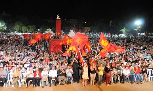 Από την πολιτική συγκέντρωση στο περσινό Φεστιβάλ ΚΝΕ - «Οδηγητή» στη Θεσσαλονίκη