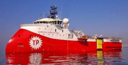 Το ερευνητικό σκάφος της Τουρκίας «Μπαρμπαρός» που χρησιμοποιείται για τις προκλήσεις της στην Κύπρο και το Αιγαίο