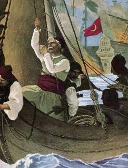 Ο Κανάρης μετά το κατόρθωμα κατά του τουρκικού στόλου στη Χίο. Εργο του Φον Ες