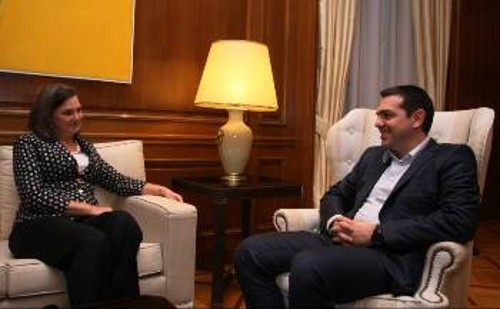 Από τη συνάντηση του Αλ. Τσίπρα με την βοηθό υπουργό Εξωτερικών των ΗΠΑ, Β. Νούλαντ