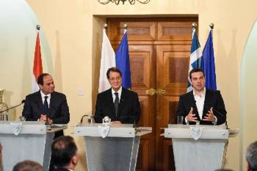 Από την τριμερή Συνάντηση Κορυφής Ελλάδας - Κύπρου - Αιγύπτου τον Απρίλη στη Λευκωσία