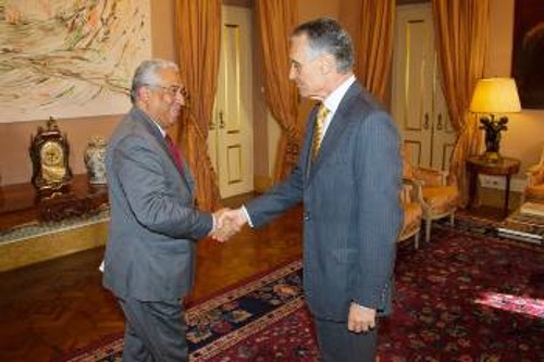 Από τη χτεσινή συνάντηση στο προεδρικό μέγαρο στη Λισαβόνα, όπου ο Πρόεδρος Α. Κ. Σίλβα όρισε τον Α. Κόστα πρωθυπουργό