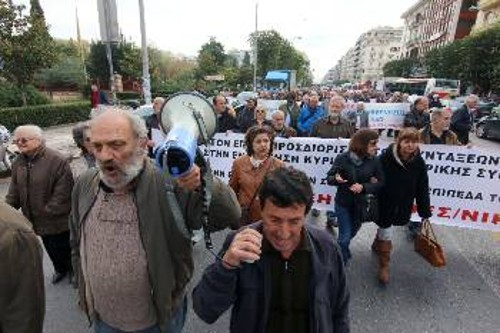 Η πορεία των συνταξιούχων στη Θεσσαλονίκη