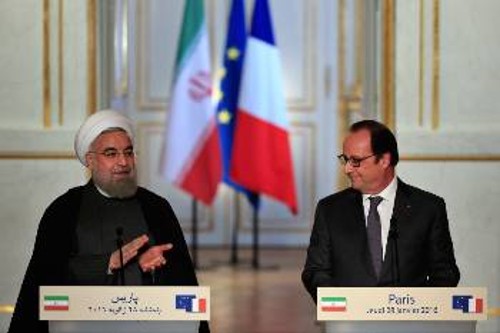 Από τη συνάντηση του Ιρανού Προέδρου με τον Γάλλο ομόλογό του στο Παρίσι