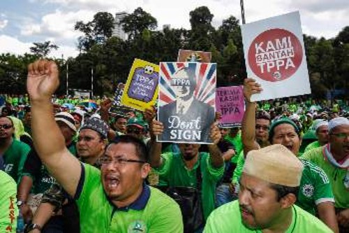 Από διαδήλωση τον Γενάρη στη Μαλαισία ενάντια στη Διειρηνική Συνεργασία