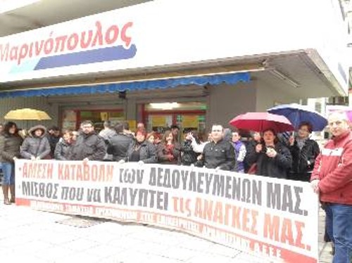 Απεργοί της πρώην «Αρβανιτίδης» σε κατάστημα της Θεσσαλονίκης