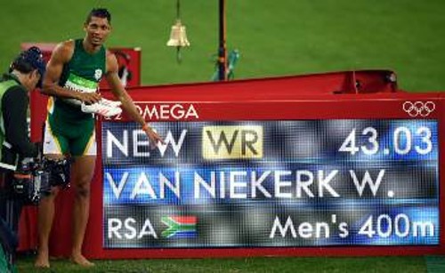 Σπουδαία νίκη και κατάρριψη του παγκόσμιου ρεκόρ σημείωσε ο Νοτιοαφρικανός Νίεκερκ στα 400μ.