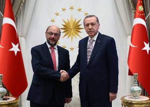 Από παλιότερη συνάντηση του προέδρου του Ευρωκοινοβουλίου με τον Τούρκο Πρόεδρο