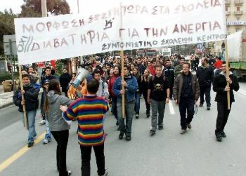 Από την τελευταία κινητοποίηση των μαθητών της Θεσσαλονίκης τον περασμένο Δεκέμβρη