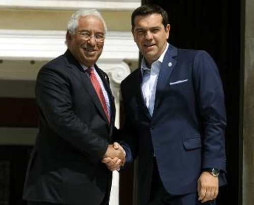 Από παλιότερη συνάντηση του Αλ. Τσίπρα με τον πρόεδρο της Πορτογαλίας, Αν. Κόστα. Το «υπόδειγμα» της Πορτογαλίας το επικαλείται πέρα από τον ΣΥΡΙΖΑ και... ο ΣΕΒ!