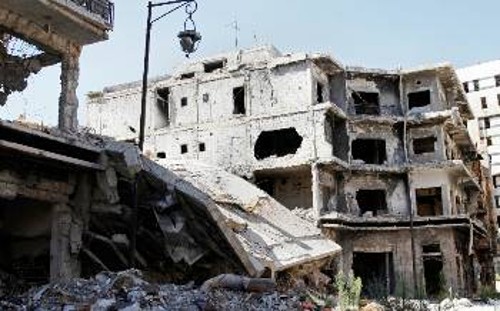 Κατεστραμμένα κτίρια στη Χομς
