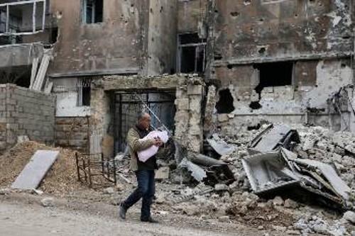 Στο κατεστραμμένο από την ιμπεριαλιστική επέμβαση Χαλέπι
