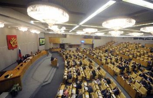Αποψη του ρωσικού αστικού κοινοβουλίου (Δούμα)