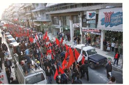 Στεντόρια ακούστηκε η φωνή των Κομμουνιστών χθες στη Κατερίνη: «Σε ΚΚΕ και ΚΝΕ δεν πιάνουν απειλές»