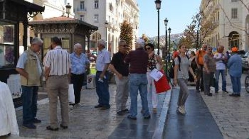 Από τις χτεσινές εξορμήσεις στη Θεσσαλονίκη, η οποία ετοιμάζεται να υποδεχτεί την πανελλαδική κινητοποίηση