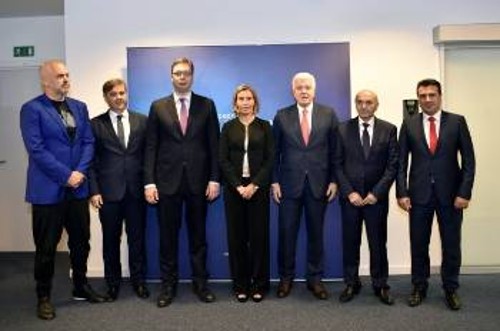 Από προηγούμενη συνάντηση της Φ. Μογκερίνι με τους πρωθυπουργούς των χωρών των Δυτικών Βαλκανίων που δεν είναι στην ΕΕ