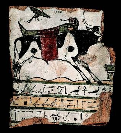 Βάση σαρκοφάγου με παράσταση Απιδος-ταύρου. Φαραωνική Αίγυπτος