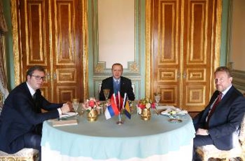 Από τη συνάντηση του Ερντογάν με τους ηγέτες της Σερβίας και της Βοσνίας - Ερζεγοβίνης