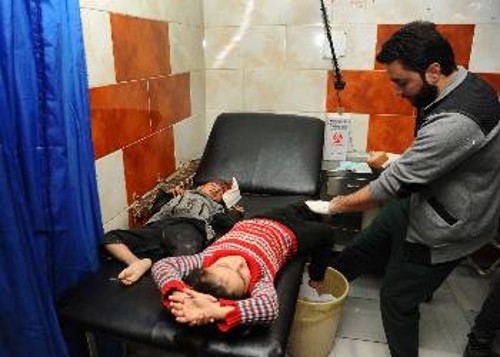 Τραυματισμένα παιδιά από πρόσφατη επίθεση αντικαθεστωτικών στη Δαμασκό...