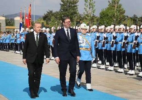 Από την πρόσφατη επίσκεψη του Σέρβου Προέδρου στην Αγκυρα