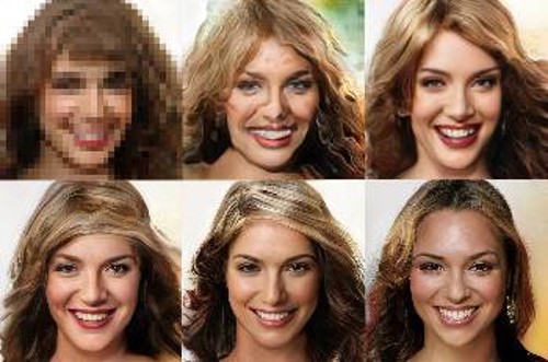 Η τελική εικόνα (κάτω δεξιά) που παράγεται από το σύστημα Τεχνητής Νοημοσύνης είναι πολύ δύσκολο να γίνει αντιληπτή ως ψεύτικη φωτογραφία ενός ανύπαρκτου ανθρώπου