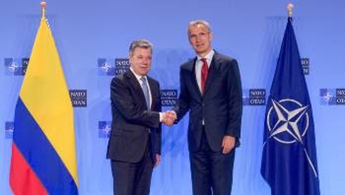 Από τη συνάντηση του Προέδρου της Κολομβίας, Μ. Σάντος, με τον γγ του ΝΑΤΟ, την Πέμπτη στις Βρυξέλλες
