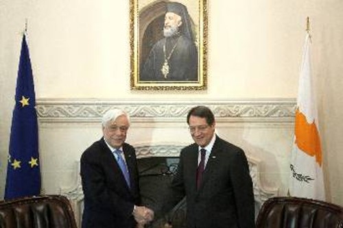 Από τη συνάντηση των Προέδρων Ελλάδας και Κύπρου
