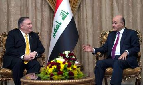 Από τη συνάντηση του Αμερικανού ΥΠΕΞ, Μ. Πομπέο, με τον Πρόεδρο του Ιράκ, Μπ. Σαλίχ