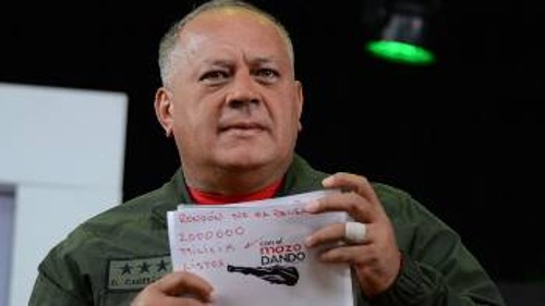 Ο αντιπρόεδρος του κυβερνώντος κόμματος της Βενεζουέλας «απαντάει» στον Μπόλτον με τους «2 εκατ. πολιτοφύλακες» που είναι έτοιμοι
