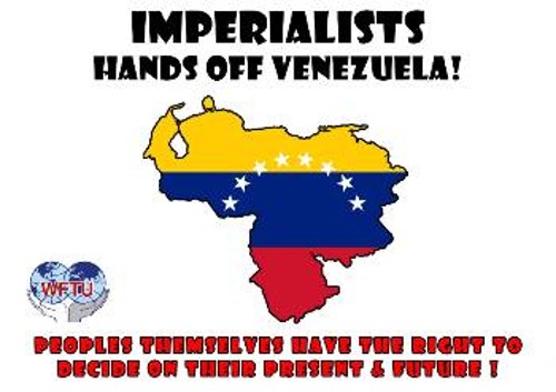 Η αφίσα της ΠΣΟ ενάντια στην επέμβαση στη Βενεζουέλα