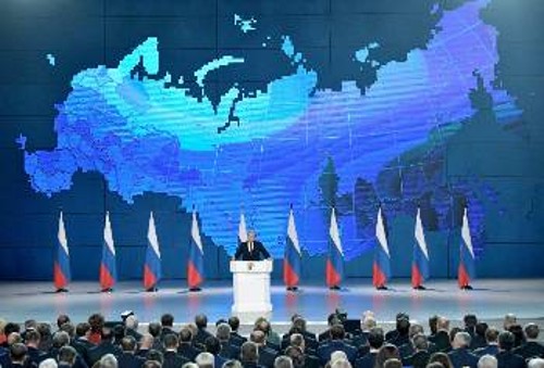 Από τη χτεσινή ετήσια ομιλία Πούτιν για την κατάσταση του έθνους