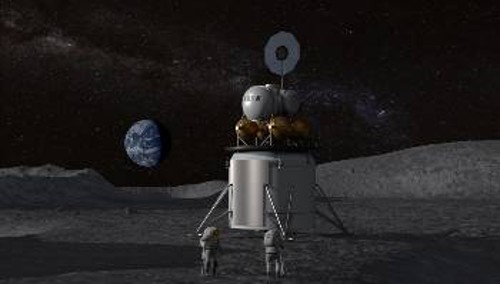 Καλλιτεχνική απεικόνιση αποστολής προσεδάφισης της NASA στη Σελήνη στο πλαίσιο της «Οδηγίας-1 για τη Διαστημική Πολιτική» των ΗΠΑ