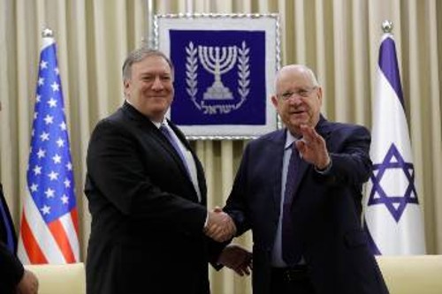 Από τη συνάντηση του Αμερικανού ΥΠΕΞ, Μ. Πομπέο, με τον Ισραηλινό Πρόεδρο, Ρ. Ρίβλιν