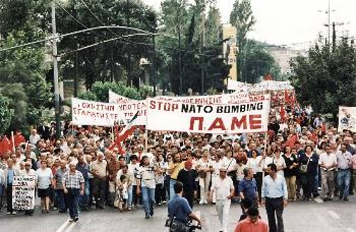 Από τις πρώτες μέρες της ίδρυσής του το 1999, το ΠΑΜΕ πρωτοστάτησε στις κινητοποιήσεις ενάντια στην αμερικανοΝΑΤΟική επέμβαση στη Γιουγκοσλαβία
