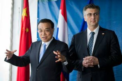 Από τη χτεσινή συνάντηση των πρωθυπουργών Κίνας και Κροατίας